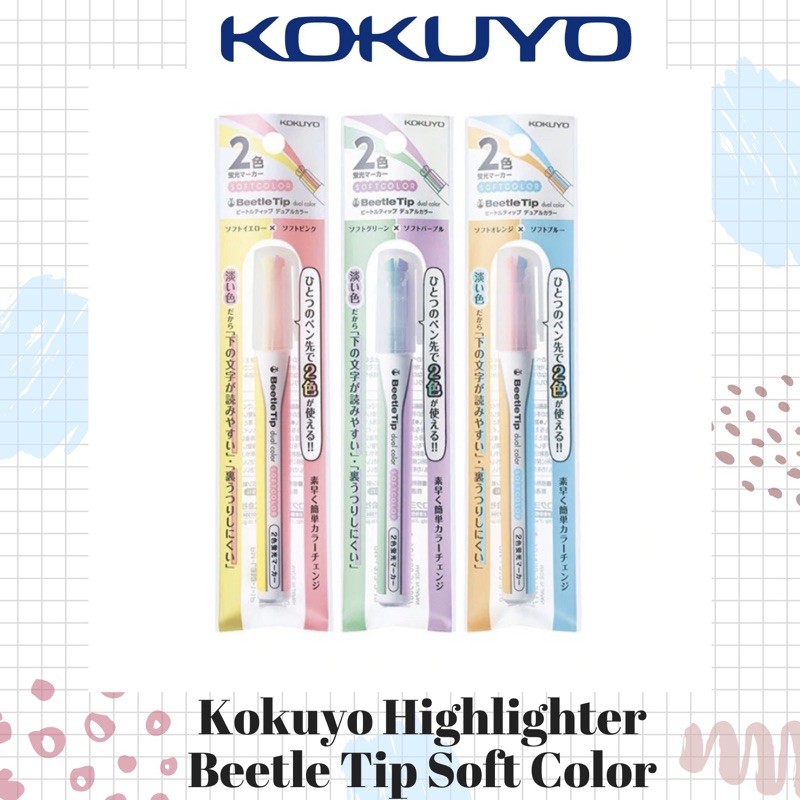 

Kokuyo Beetle Tip Highlighter Soft Color / Marker Pewarna Penanda