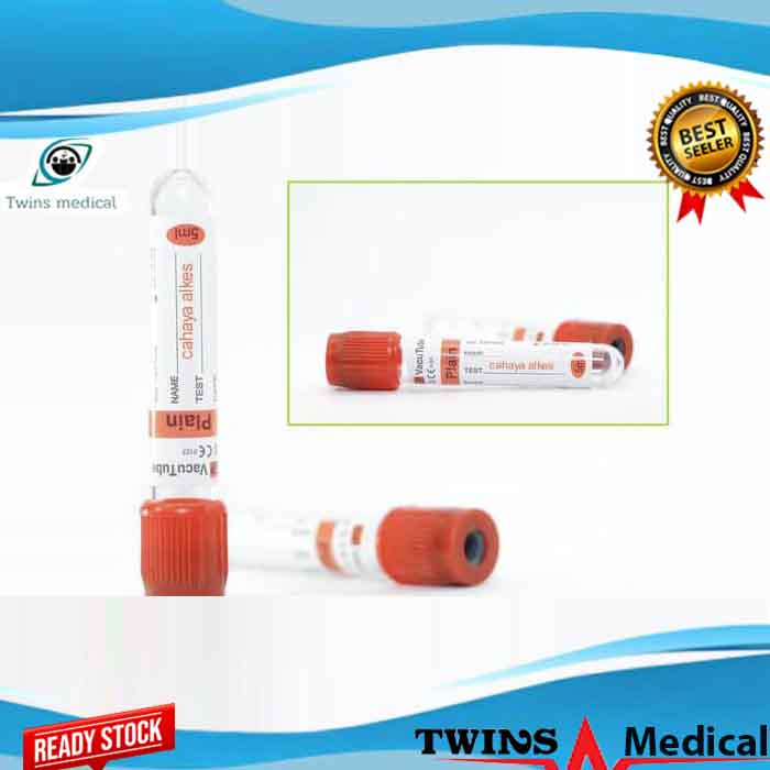 Tabung Vacutainer Plain 5ml Tutup Merah Merk GP | Tab Plain 5 ml GP