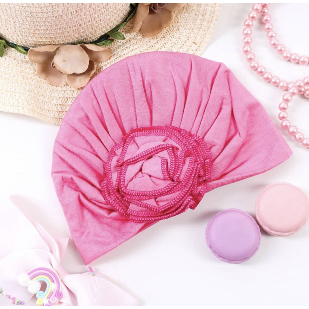 Petite Mimi Rose Turban / Turban Mawar 0-2 Tahun Comfortable &amp; Cute