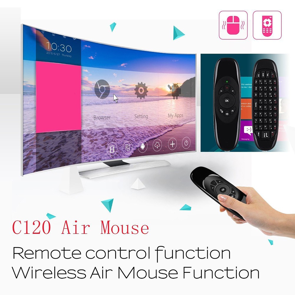 C120 Air Mouse Wireless Keyboard Fly Remote Control Android TV Mini Keyboard  2.4G Gyroscope Gyro