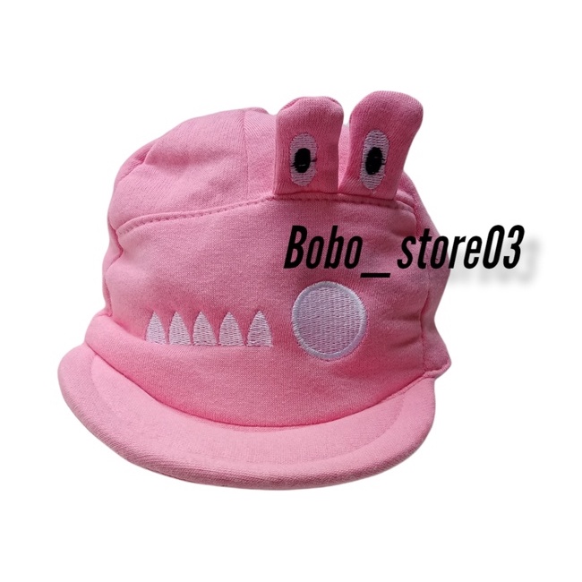 TOPI ANAK BAYI LAKI LAKI PEREMPUAN KARAKTER CRORODILE TOPI ANAK BASEBALL MOTIF ALIGATOR PREMIUM-pink