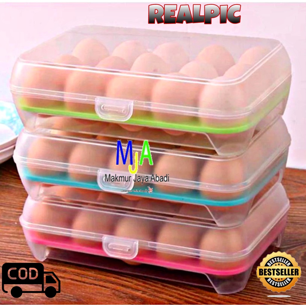 PROMO (BISA COD) Kotak Telur Portablel / Egg Box / Tempat Penyimpanan Telur Serbaguna / Box Telor 15 Lubang