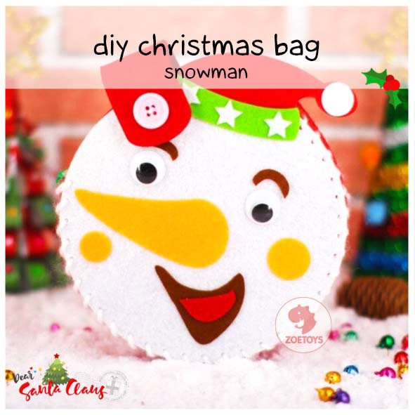 Zoetoys DIY Christmas Hand Basket Halloween Bag | Tas Hampers Art and Craft Flannel Prakarya Anak | Snowman Santa Reindeer Wreath Tree | Cari Kado | Cari Kado Natal | Cari Bingkisan Hampers