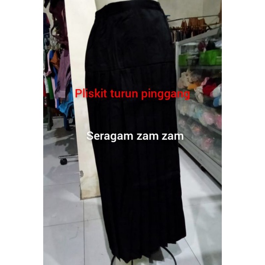 rok panjang pliskit turun pinggang,seragam SD SMP mi Mts seragam sekolah SD SMP seragam madrasah-T.pinggang plishitam