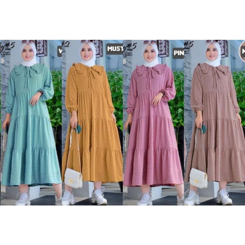 MIDI Dress Crinkle Uragrai//Dres Crinkle Uragrai//Dress Premium