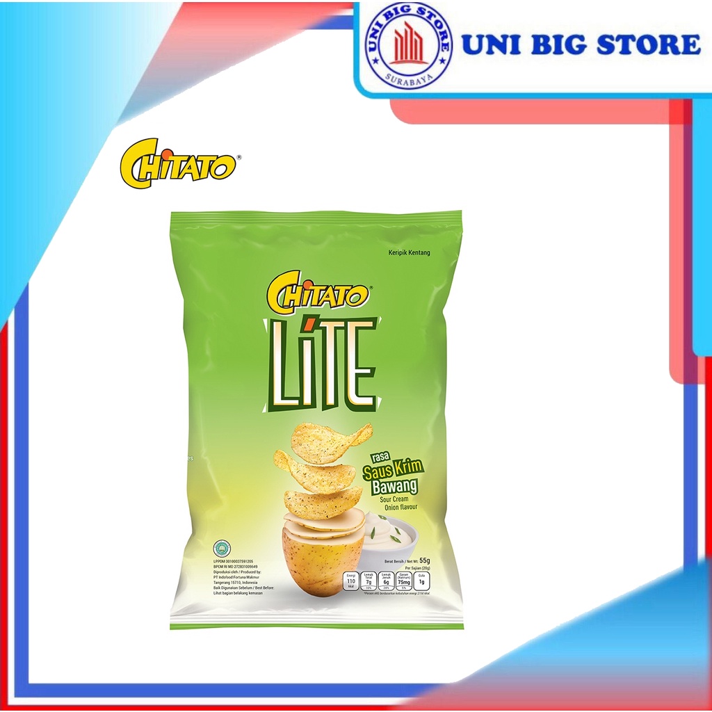 Chitato Lite Saus Krim Bawang 55 gr Sour Cream Onion