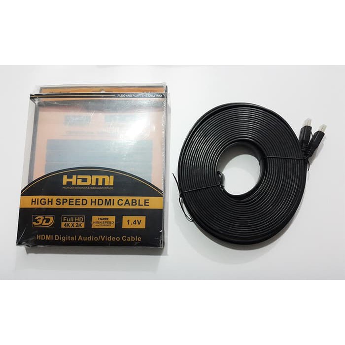 KABEL HDMI TO HDMI 15M FLAT VERSI 1.4 3D 1080P 15 m MALE to MALE