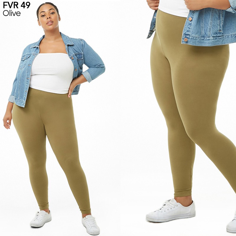 RESTOCK LEGGING JUMBO FOREVER21 OLIVE POLOS