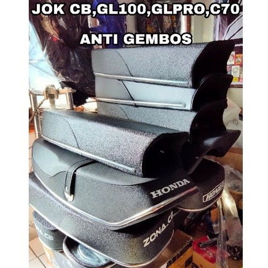jok cb anti gembos kulit motif amplas busa hijau / honda cb100 cb125 glatik xxx biru karbon racing /