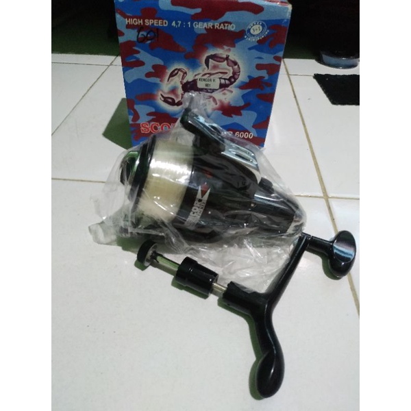 Reel Scorpion Kencor Holiday 8000 7000 6000 Reel Baru Reel Kuat Warna Hitam Reel Murah