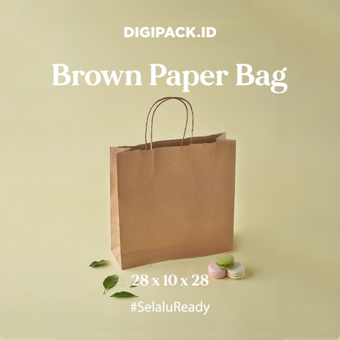 

✨ BISA COD ✨ [Digipack] Brown Paper Bag Tali 28 x 10 x 28 | Kantong Kertas