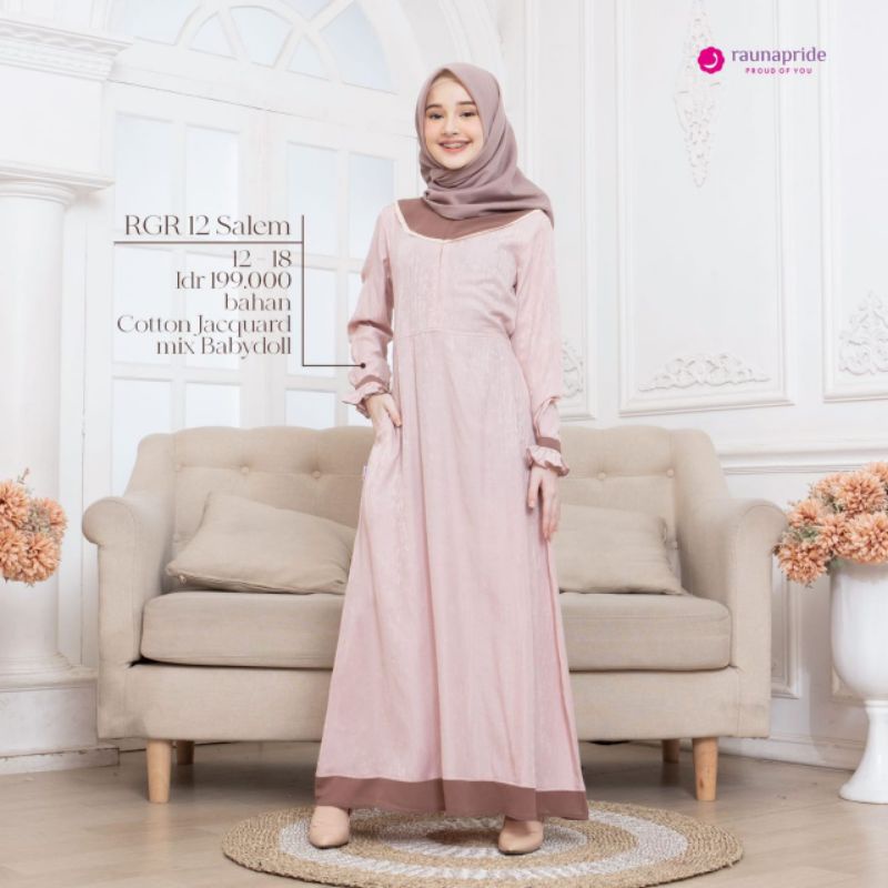 RGR 12 Gamis Anak Remaja Teen Salem Abu