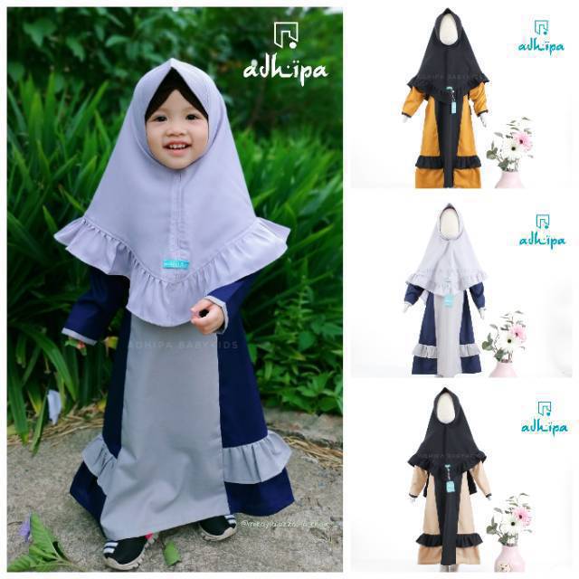 Rabiza Hijab Setelan Gamis Anak / Bayi warna MUSTARD