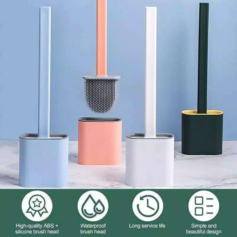 ♫ Megata ♫ A139 (ADA KOTAK) Sikat Toilet Silikon Brush Silicone Sikat Pembersih WC Import Grosir