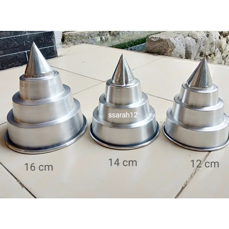 Cetakan tumpeng mini 3 susun/tingkat press