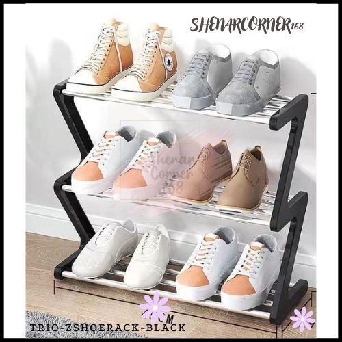 RAK SENDAL SEPATU 3 SUSUN SERBAGUNA MODEL ZIGZAG  / RAK SEPATU 3 TINGKAT / RAK SANDAL 3 SUSUN / RAK SEPATU MINIMALIS SERBAGUNA, SHENARCORNER168