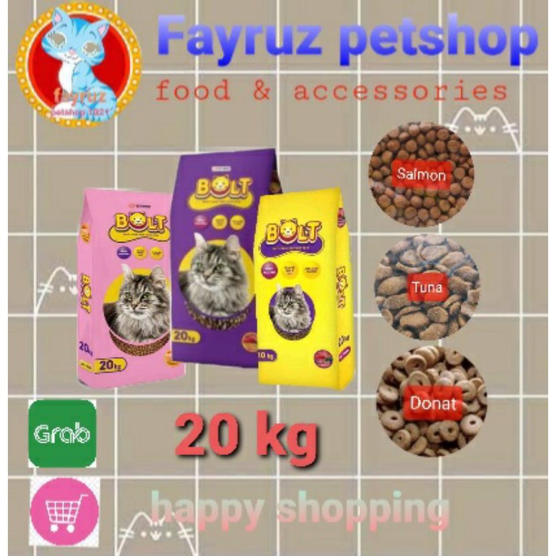Bolt makanan kucing, 20kg