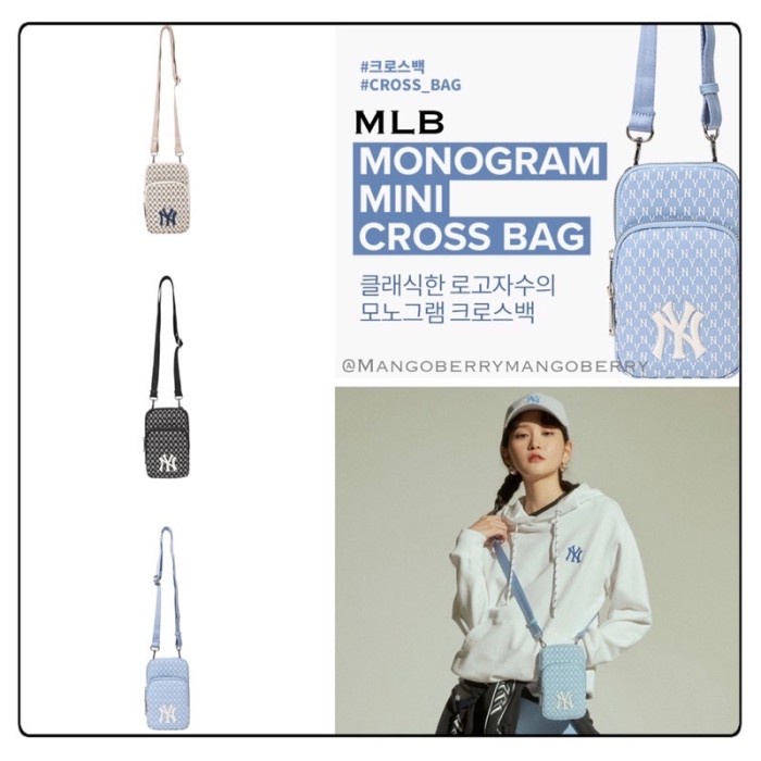 Promo MLB NY Yankees Monogram Jacquard Mini Cross Bag White/Black Cicil 0%  3x - Jakarta Utara - High Gentlemen