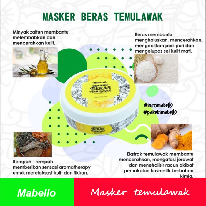 Mabello masker temulawak lulur rempah mabelo bedda lotong bedak lotong