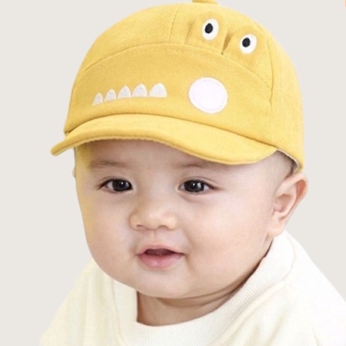TOPI ANAK BAYI LAKI LAKI PEREMPUAN  MOTIF ALIGATOR TOPI ANAK BASEBALL 3 BULAN SAMPAI 3 TAHUN-kuning