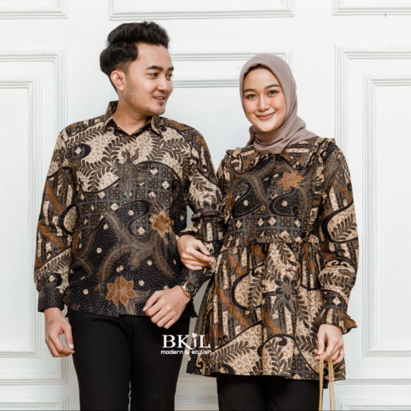 BATIK ATASAN WANITA PRIA WARNA SOFT BKIL SERAGAM COUPLE BATIK