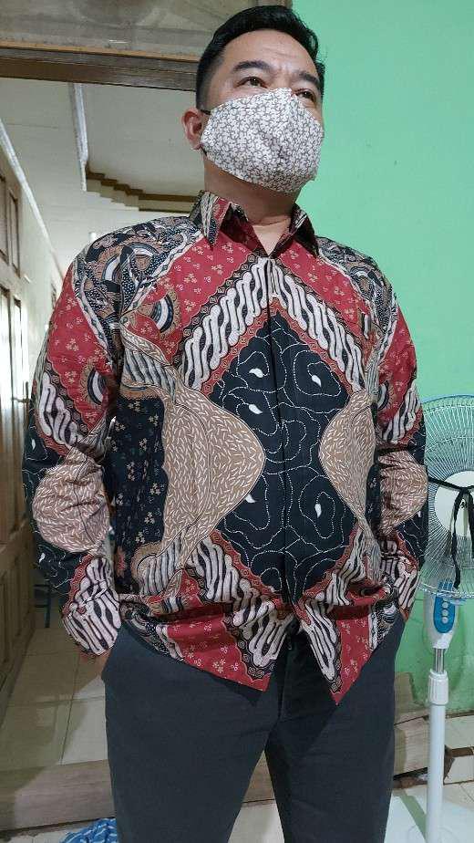 Baju Batik Pria Lengan Panjang Slim Fit Modern Kemeja Batik Furing Jawa Solo Slimfit Premium Pcw008