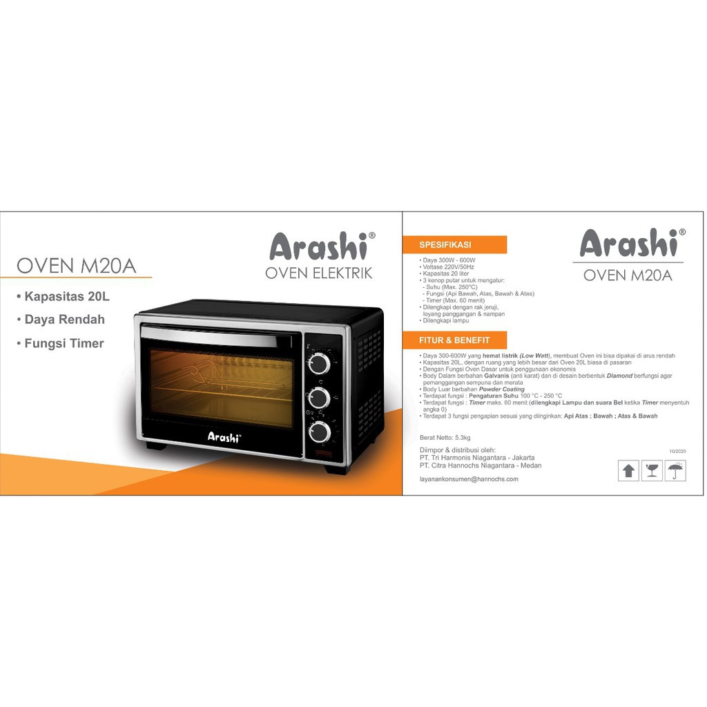 ARASHI M20A Oven Listrik 20 Liter