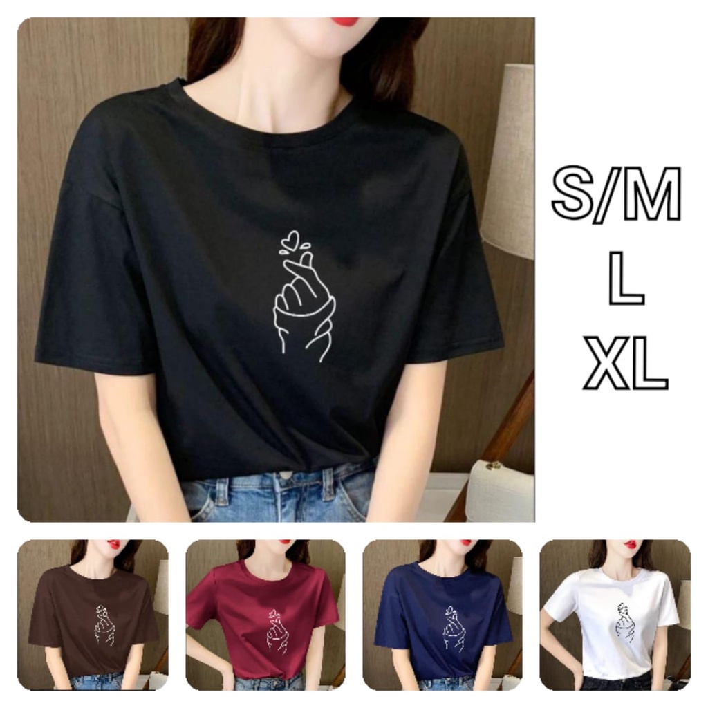 kaos  oblong tangan love / kaos wanita / kaos terlaris / kaos distrio  / atasan wanita -alipio fashion