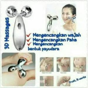 3D SILVER Massager Pengencang Wajah Body Skin Care Pijat