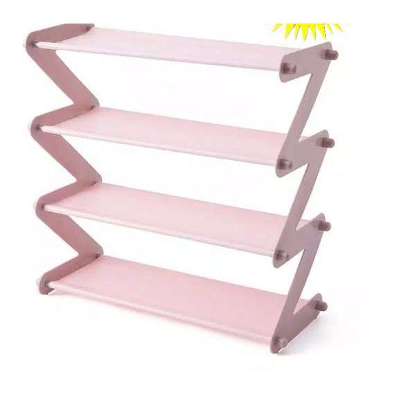 RAK SEPATU 4 Susun Shoe Rack Sandal Holder Mudah Bongkar Pasang Rak Buku Serbaguna Storage