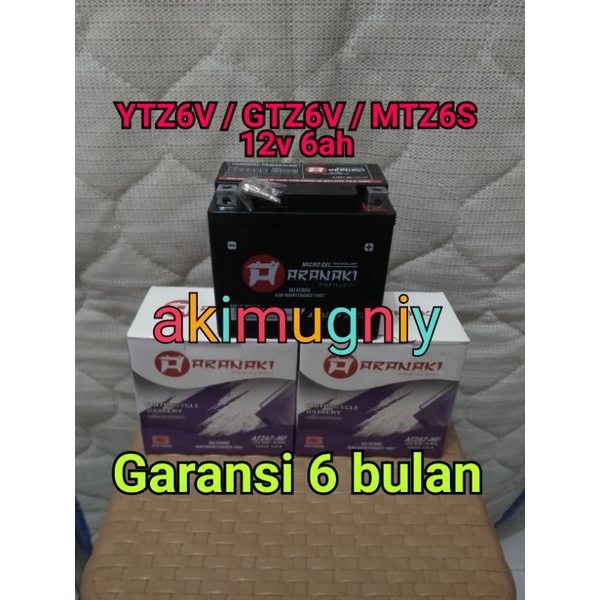 Jual aki motor beat Scoopy esp iss ytz6v gtz6v mf gel agm 12v 6ah