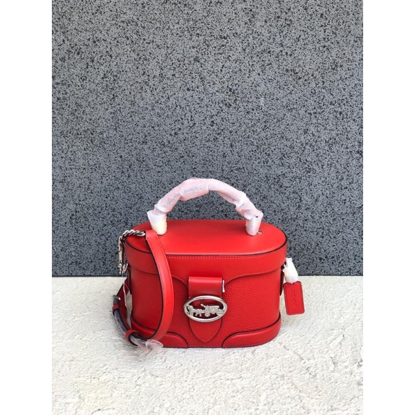 coach georgie xbody pabble leather bright poppy/tas coach ori