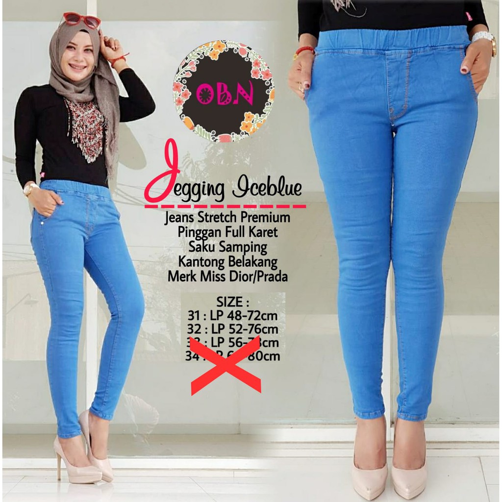 celana jeans jegging ice blue