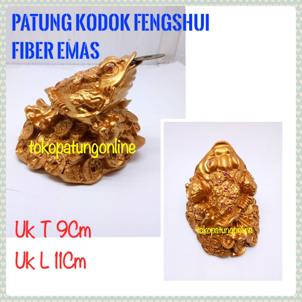 Patung Kodok FIber Emas T9 D