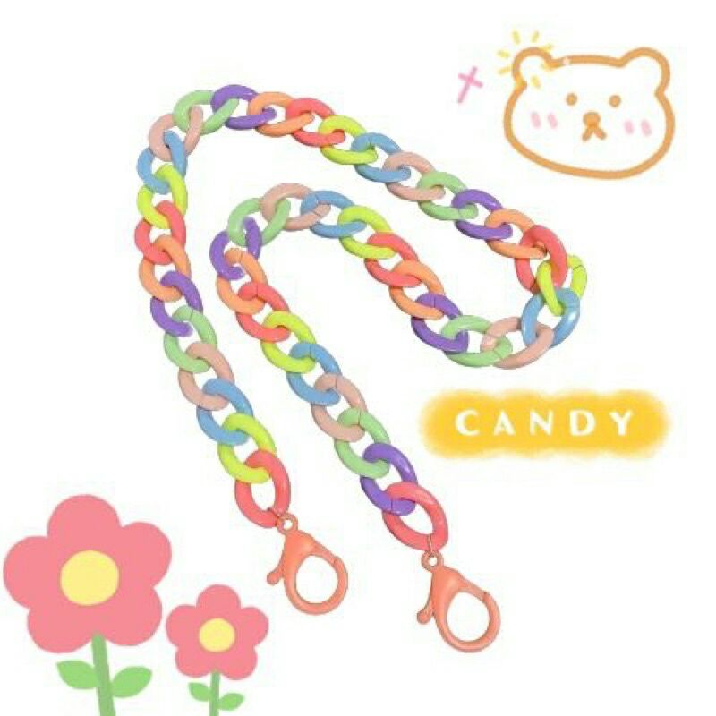 Tali Kalung Strap Lanyard Masker Chain Korea Rantai akrilik