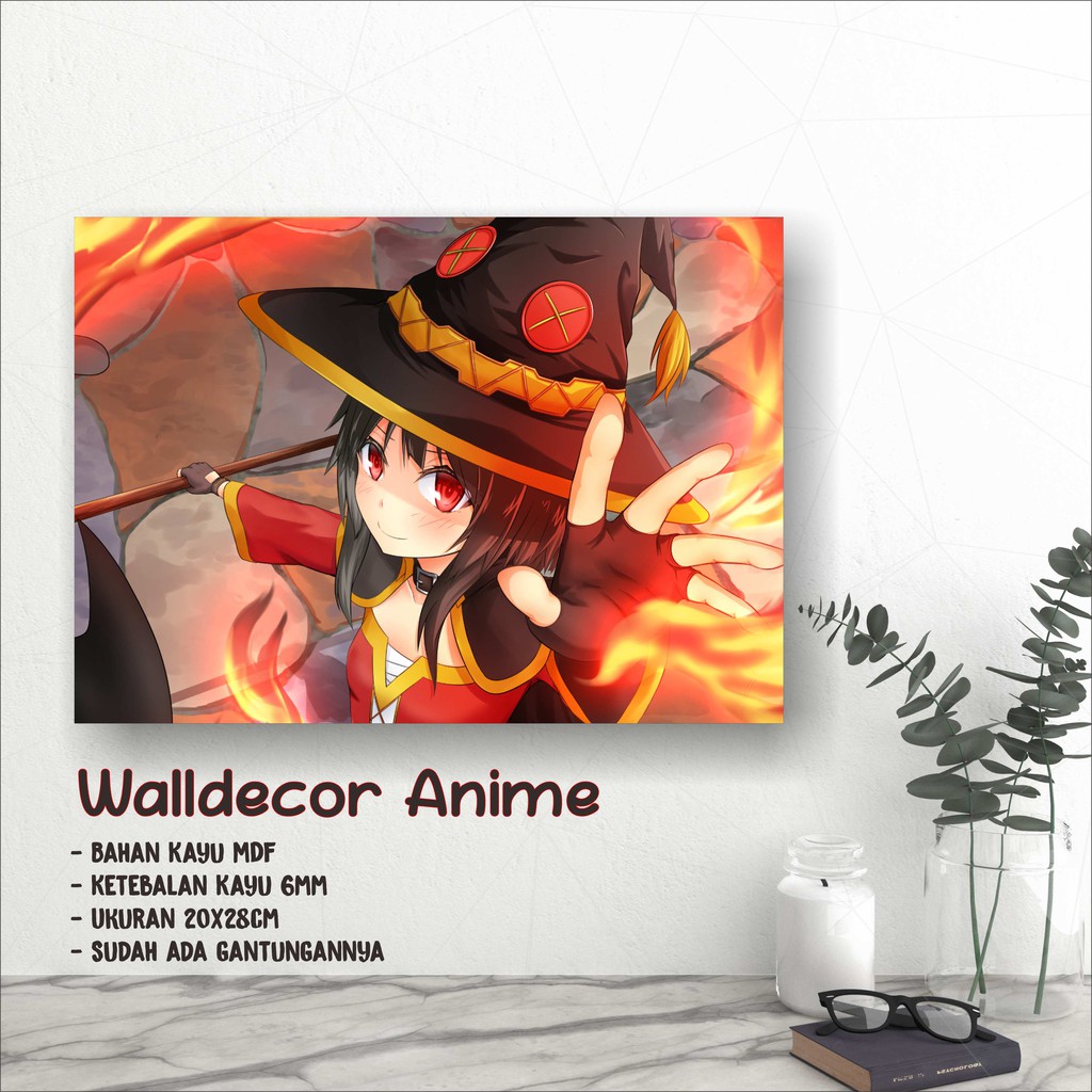 Walldecor Anime Besar Megumin UKURAN 20x28cm Wall Decor Poster Kayu Hiasan Dinding anime glossy