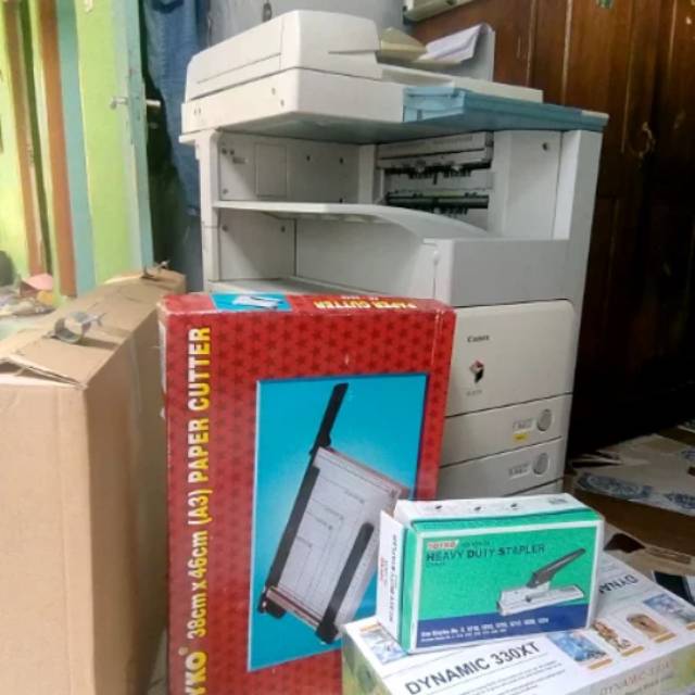 

Paket usaha murah meriah mesin fotocopy canon ir4570 neon box laminating paper cutter toner kertasA4