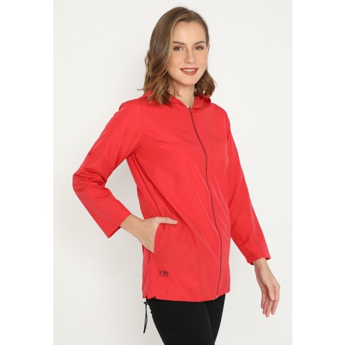 Jaket Wanita Jobb Active Alodie Foldable Jacket Wanita Regular Fit Red - M(A3G5) Jaket Parasut Jaket