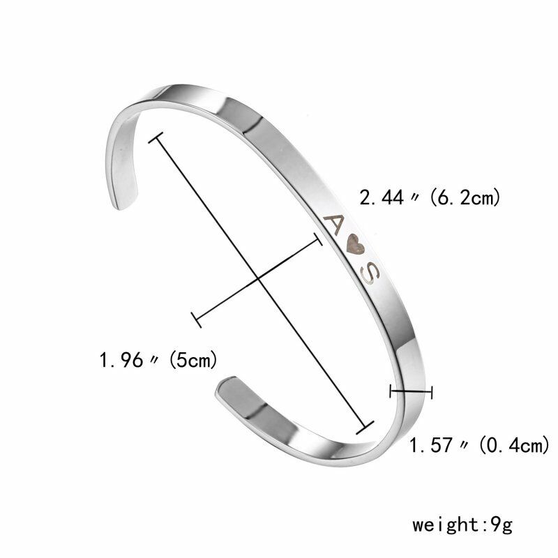 Gelang Bangle Cuff Diy Bahan Stainless Steel Warna Silver