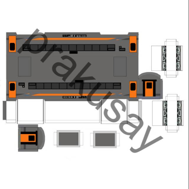 Jual Pola papercraft kereta ekonomi premium k3 18 kereta api indoneseia