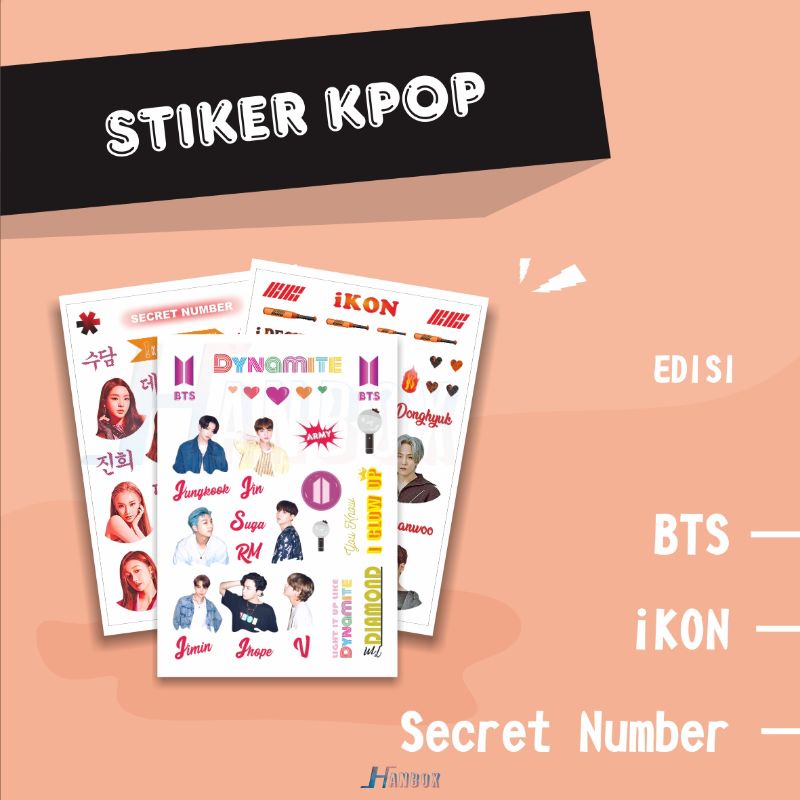 (ready stock) STICKER A5 KPOP STUFF_BTS/SECRET NUMBER/IKON