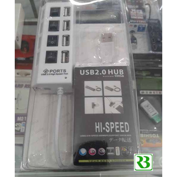 USB Hub 4 Port Saklar