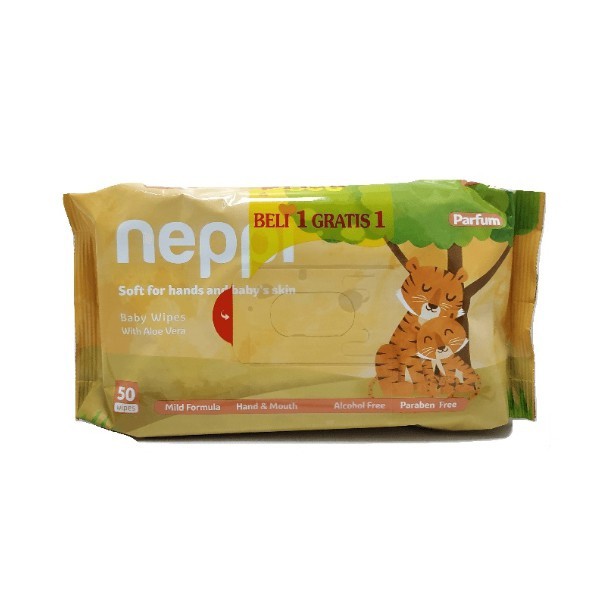 Neppi Baby Wipes Parfum 50pcs buy 1 get 1