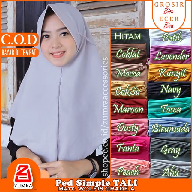 Hijab Bergo Maryam tali Pet Wolfis - M