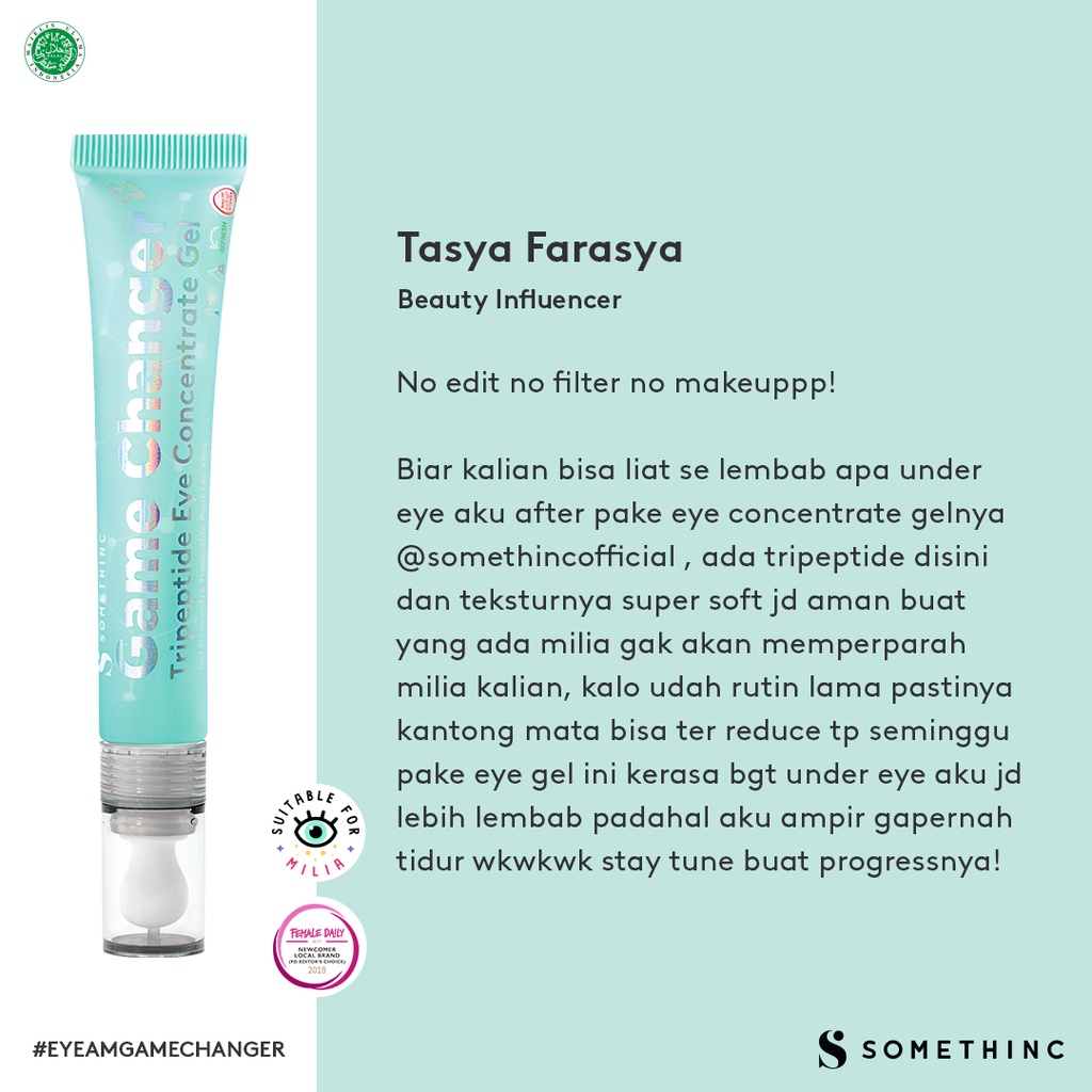 ⭐BAGUS⭐ SOMETHINC GAME CHANGER Tripeptide Eye Concentrate Gel 20ml | Mata Panda Kantung Mata Garis Halus