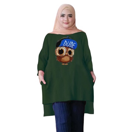 Tunik Jumbo OWL Burung Hantu 02 / Atasan Wanita XL, XXL