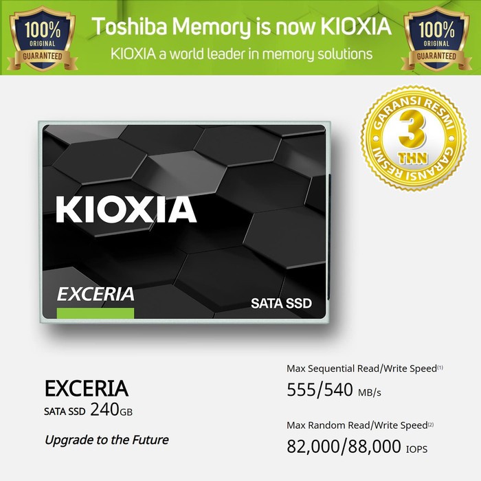 SSD KIOXIA Exceria SATA III 240gb garansi resmi 3thn