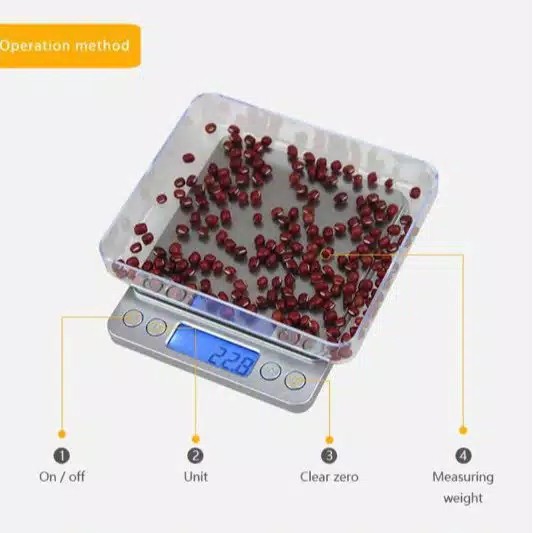 Timbangan Digital 3kg Emas Kopi Bumbu Dapur Platform Scale 0.1g Akurat