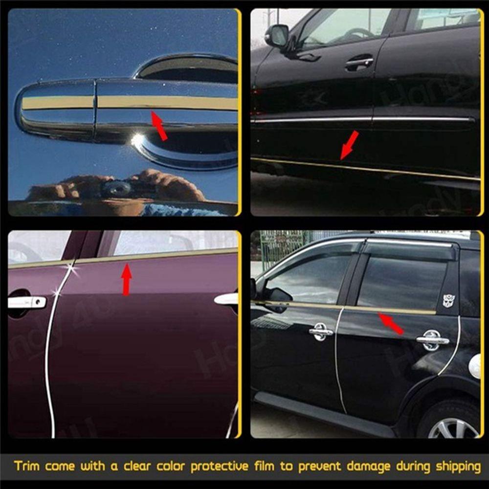 Populer Protector Trim Tape Perekat Diri Anti Tabrak Eksterior Interior Chrome Plate