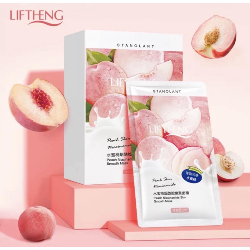 LIFTHENG PEACH SMOOTH MASK 1 box isi 14 pcs